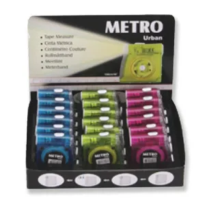 Metro Urban Lighted Tape Measure 18 Piece Display