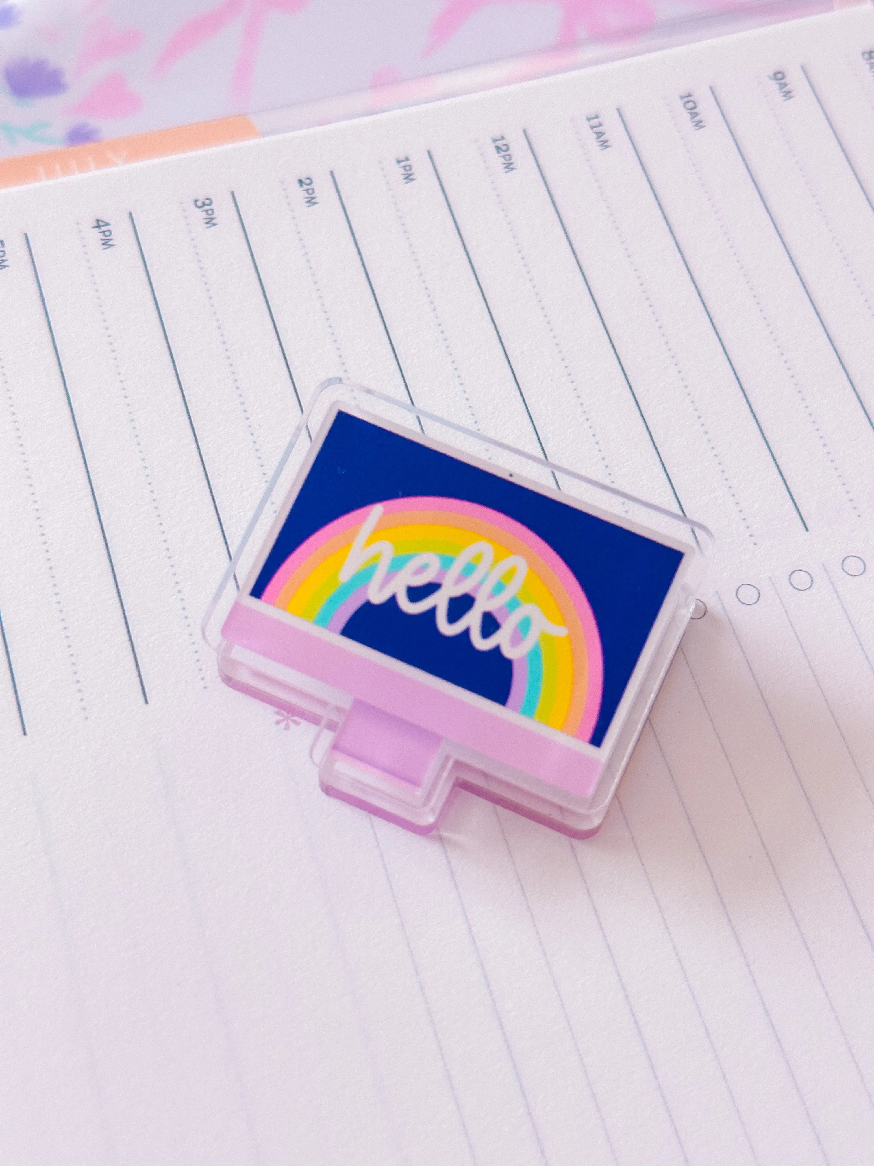 Mini Acrylic Clip - Purple Computer