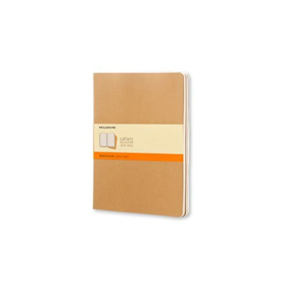 Moleskine Cashier Ruled Extra Large Size Set of 3 kraft Brown