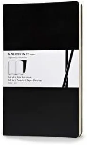 Moleskine Volant Plain Large Notebook Set of 2 Black