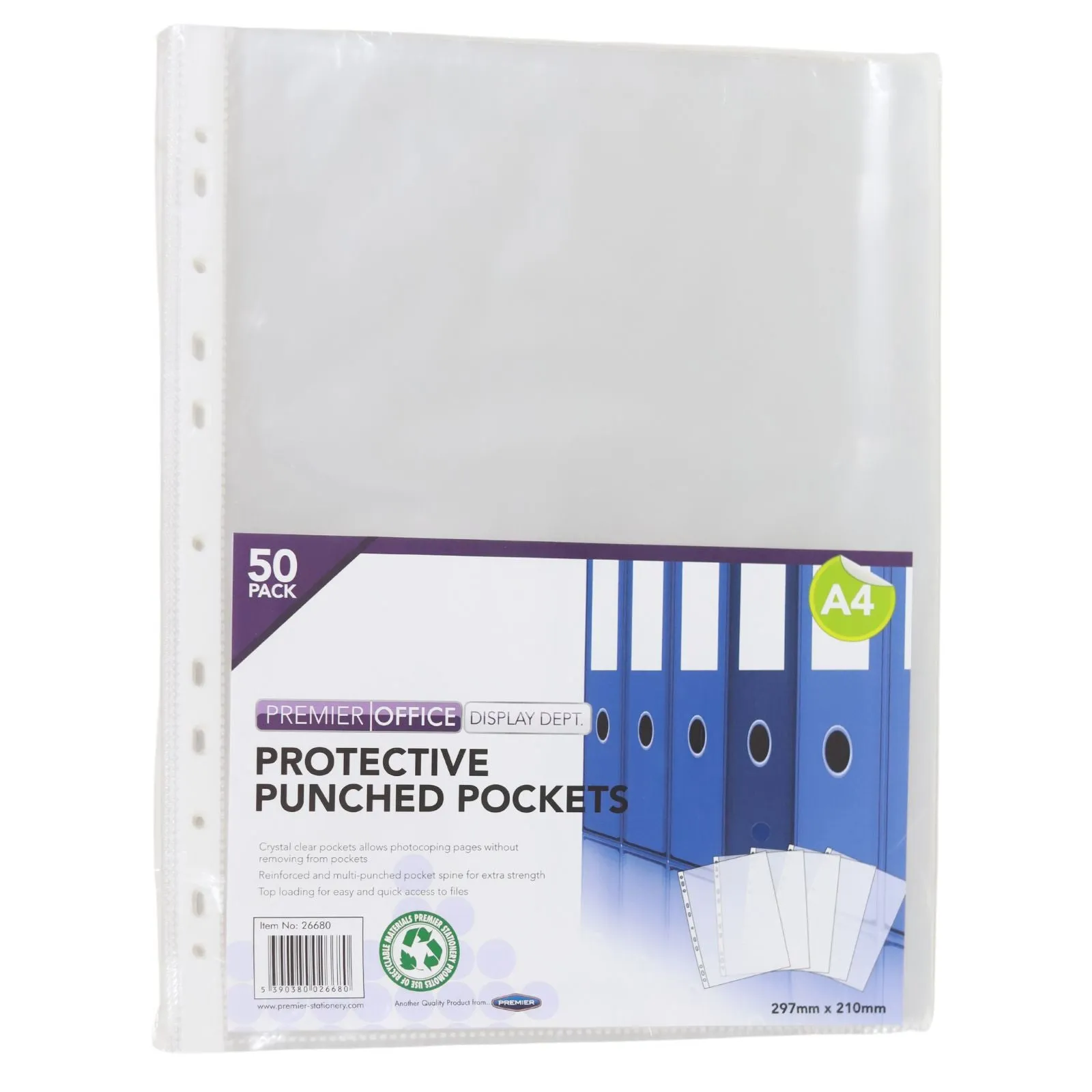 Punched Pockets A4 - Pack of 50