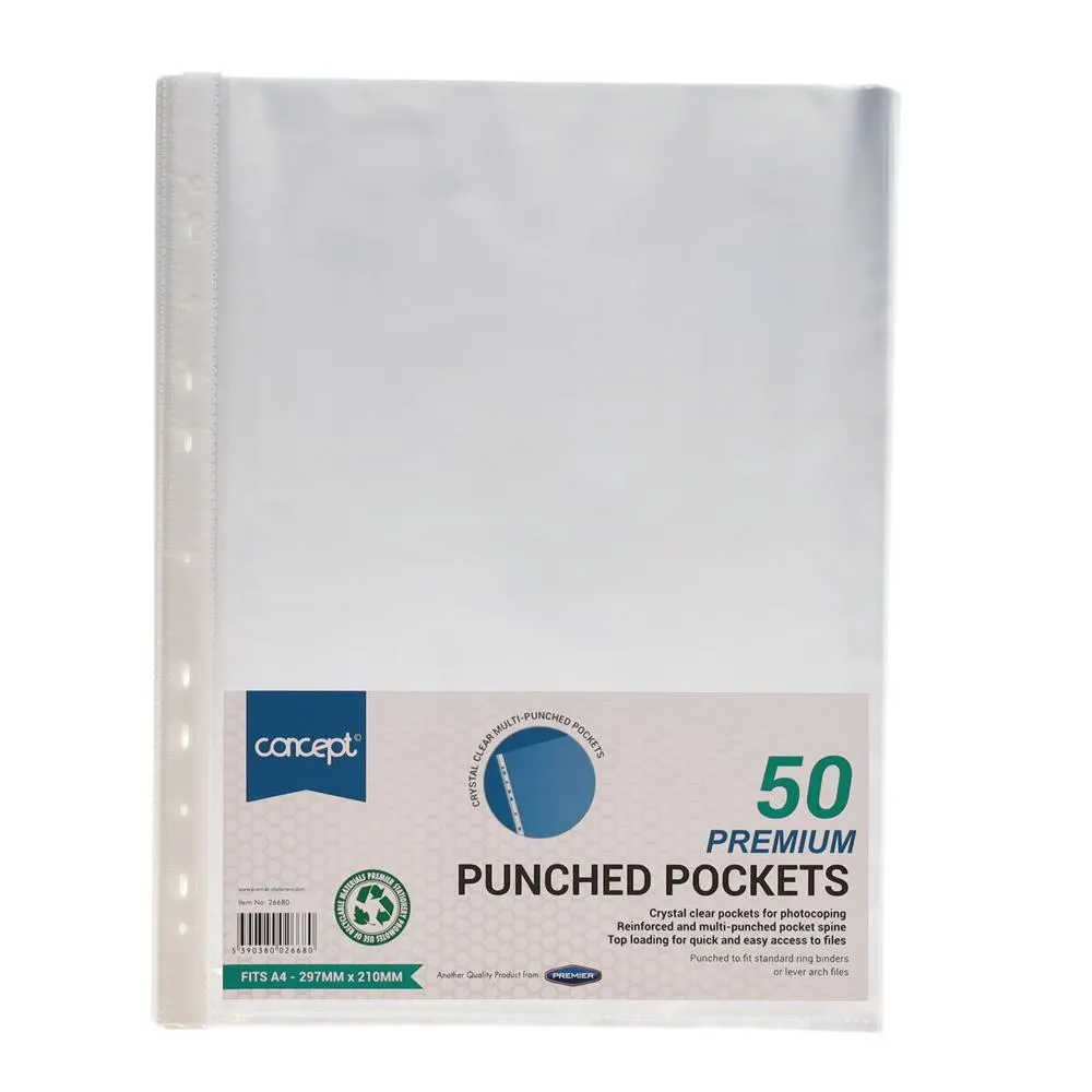 Punched Pockets A4 - Pack of 50