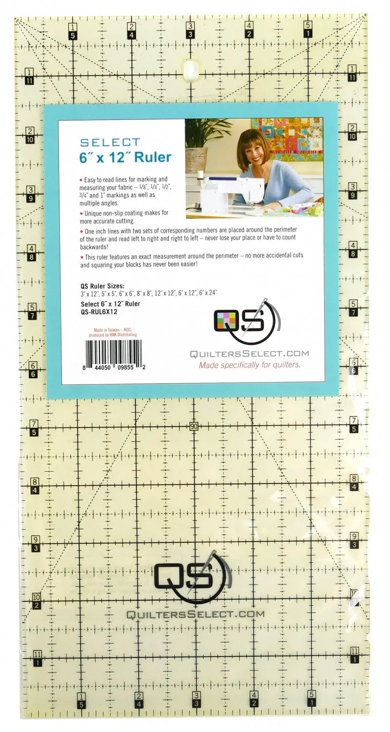 Quilters Select Non-Slip Rulers, Various sizes
