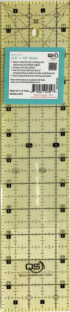 Quilters Select Non-Slip Rulers, Various sizes