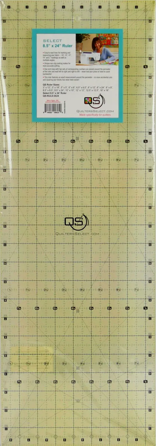 Quilters Select Non-Slip Rulers, Various sizes