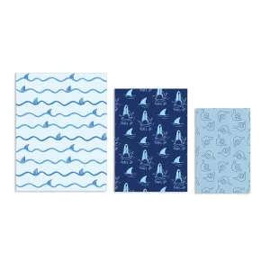 Sharks, Fins, and Shakas Keiki Saddle Stitch Notebook, Set of 3