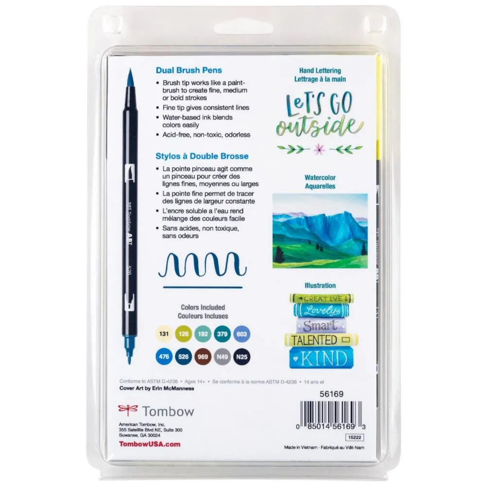 Tombow Dual Brush Pen Set 10pk Landscape