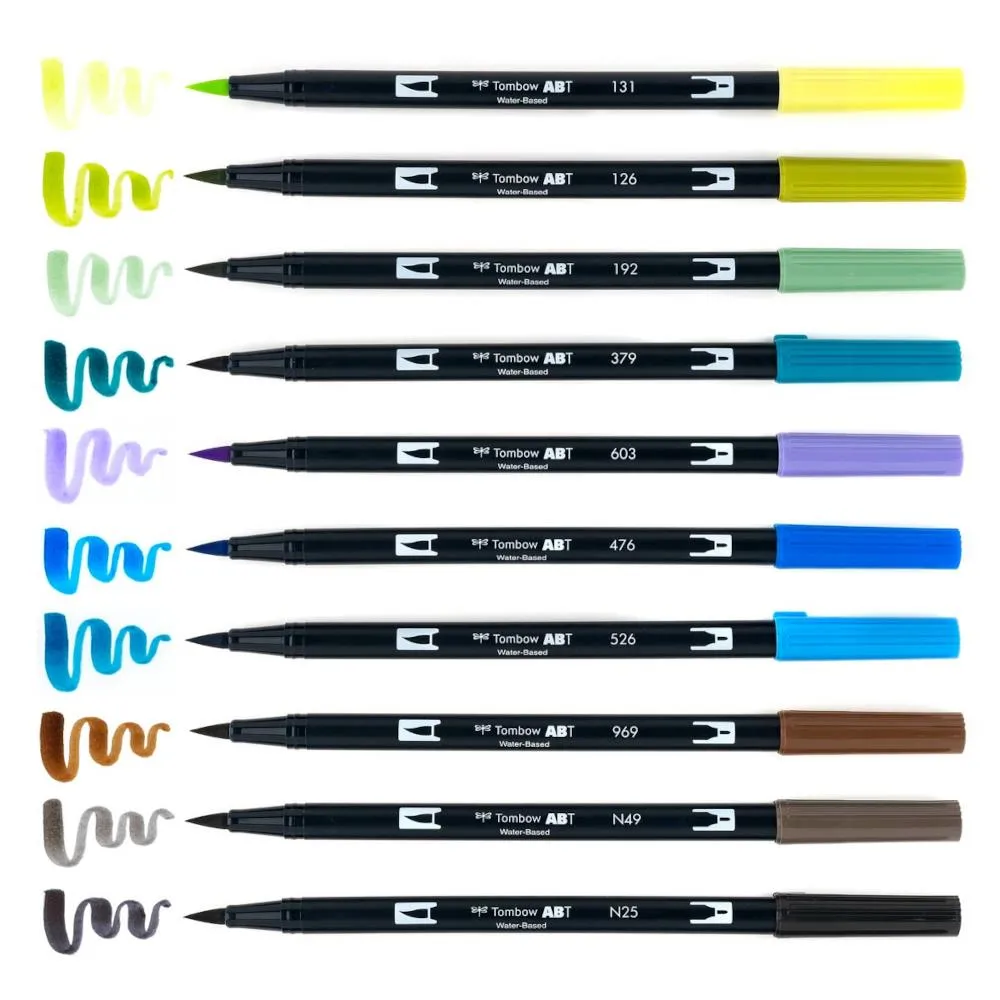 Tombow Dual Brush Pen Set 10pk Landscape