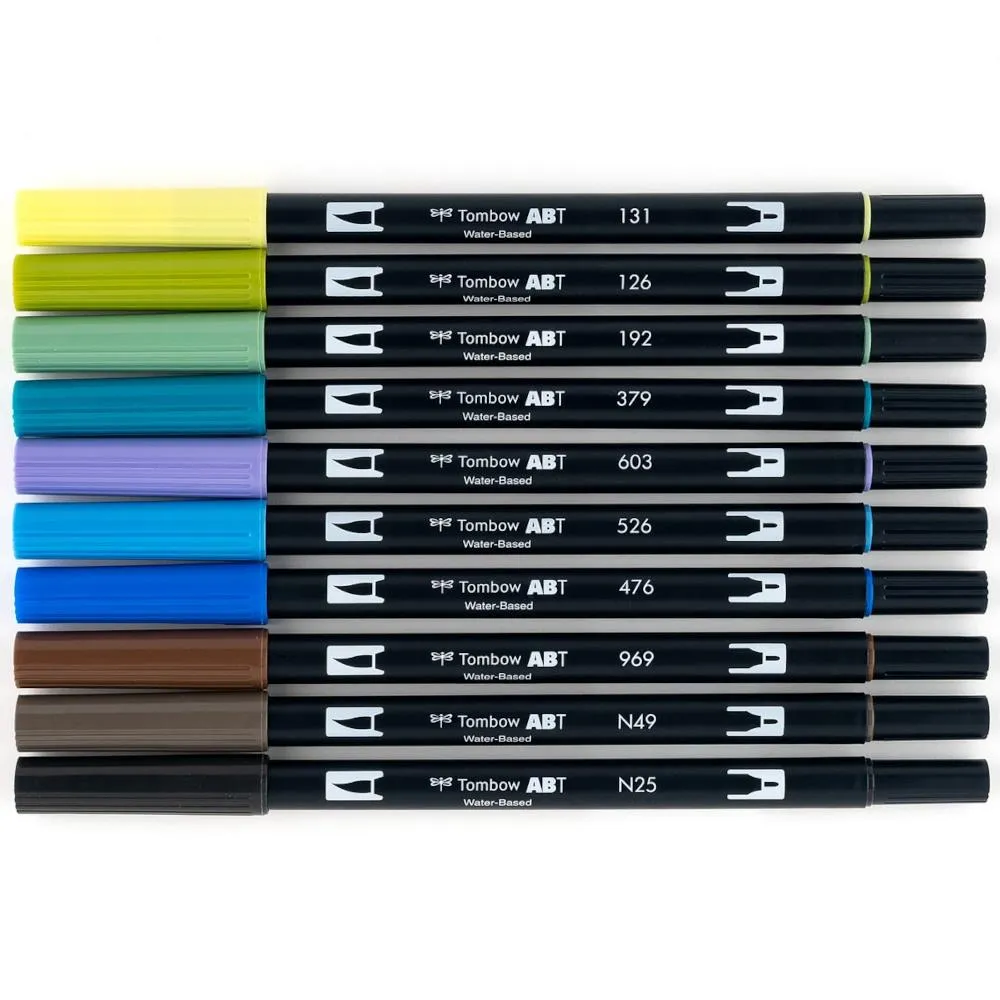 Tombow Dual Brush Pen Set 10pk Landscape