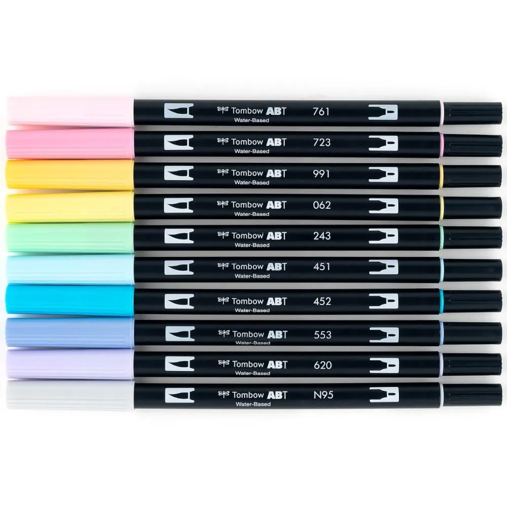 Tombow Dual Brush Pen Set 10pk Pastel Colours