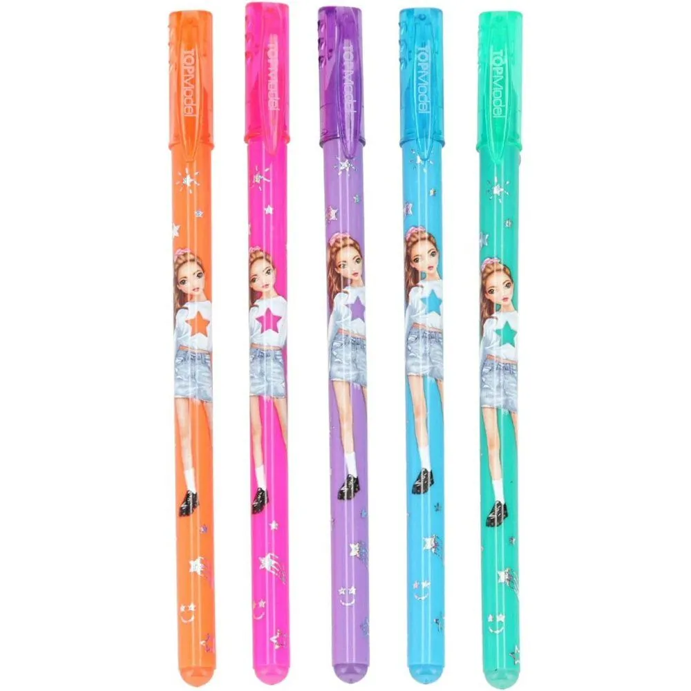 TopModel Glitter Roller Gel Pen Set (5 Pens)